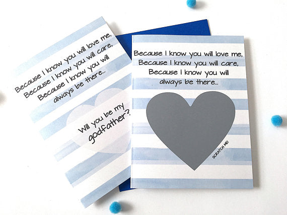 Poem for Godfather Scratch Off Proposal Card