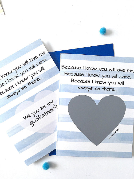 Poem for Godfather Scratch Off Proposal Card