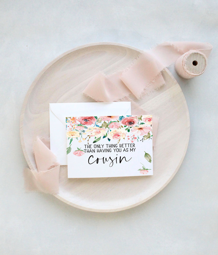 Auntie reveal card for cousin