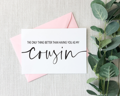 Modern Will You Be My Maid of Honor Proposal for Cousin