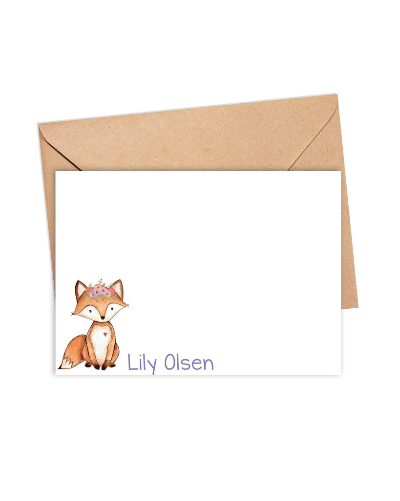 personalized woodland creature card