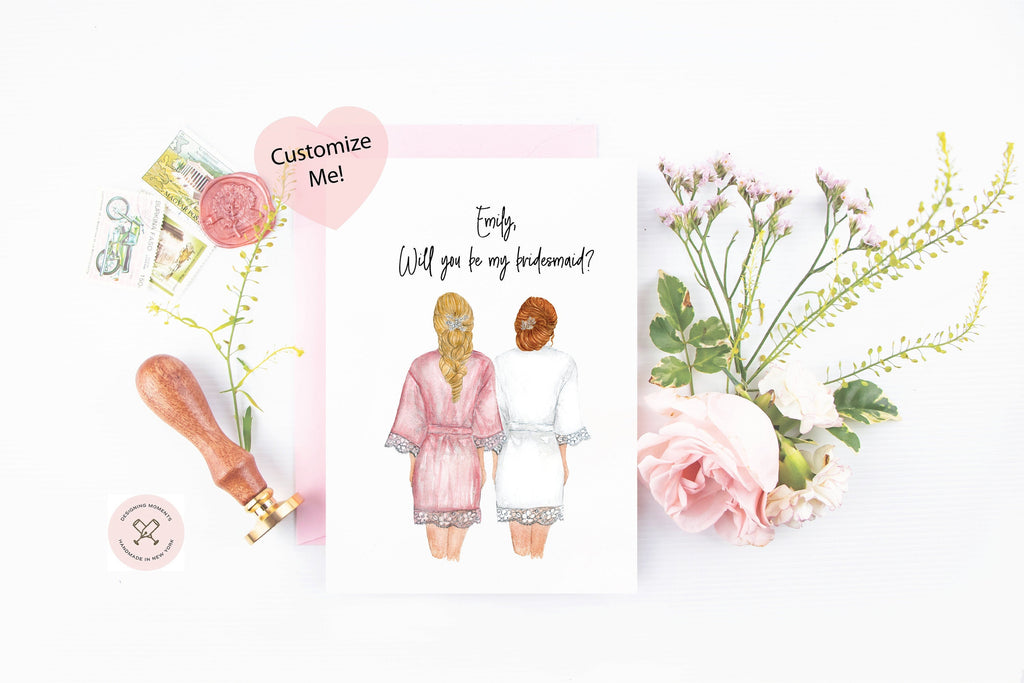 Will you be my bridesmaid? Custom portraits with robes