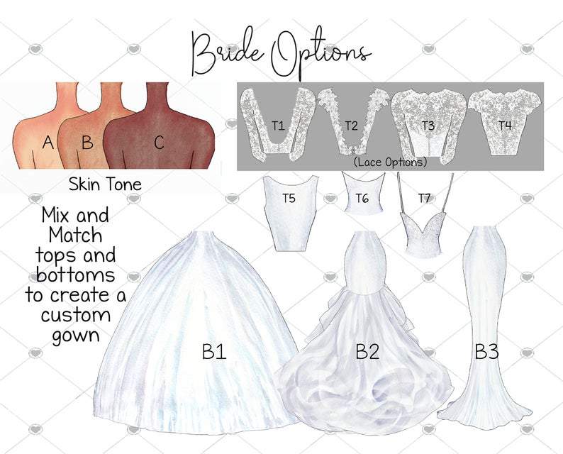bride options wedding day custom cards personalized