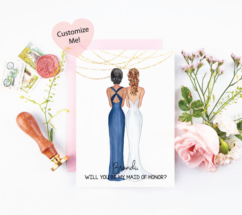 will you be my bridesmaid dress card Paper Dress Will You Be My Bridesmaid Cards