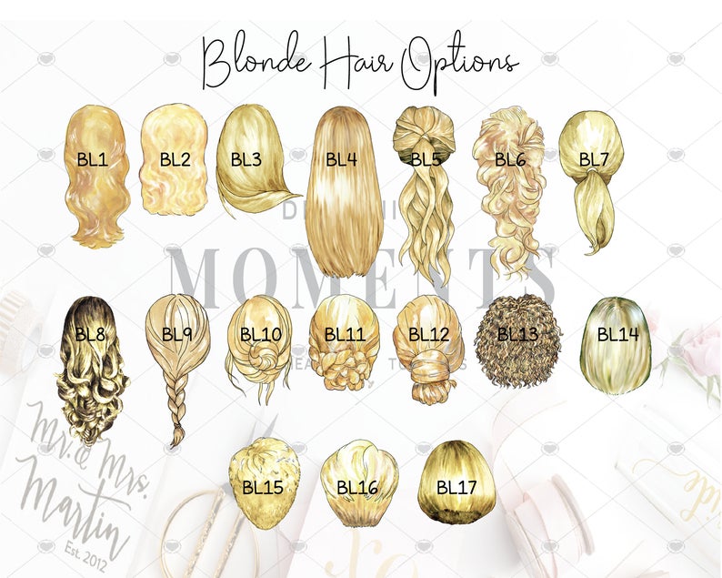 blonde hair options custom portraits custom