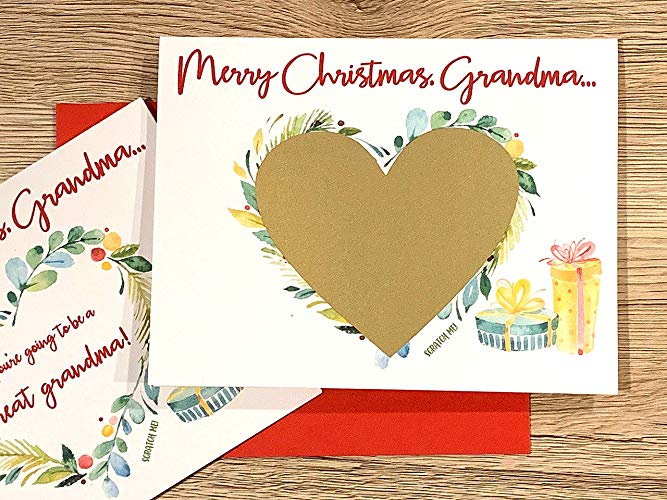 Christmas Baby Announcement Scratch Off Card for Grandma