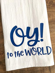 Oy to the World Hanukkah Tea Towel