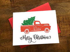 Personalized Christmas Truck and Tree Cards