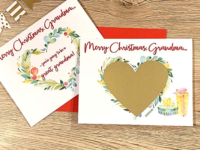 Christmas Baby Announcement Scratch Off Card for Grandma