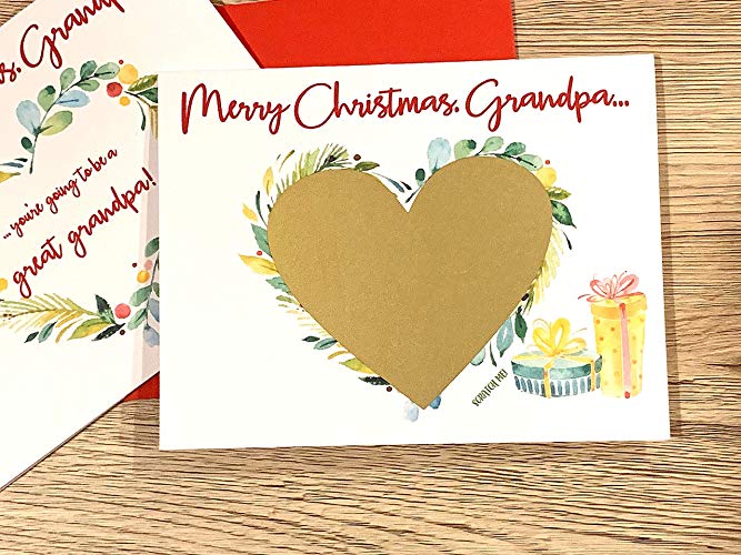 Christmas Baby Announcement Scratch Off Card for Grandpa
