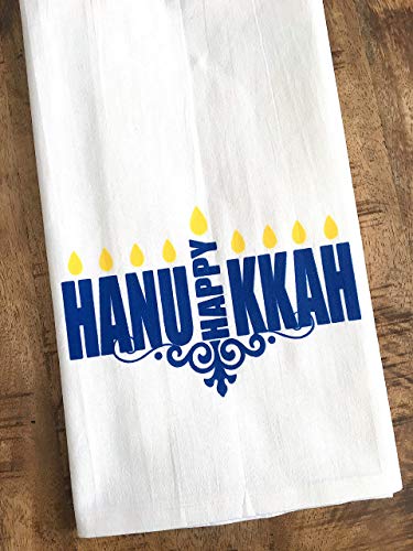 Happy Hanukkah Menorah Hostess Tea Towel