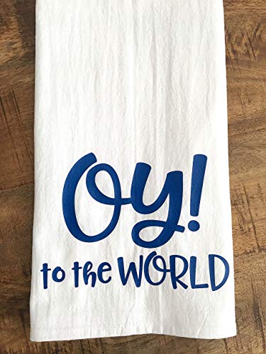 Oy to the World Hanukkah Tea Towel