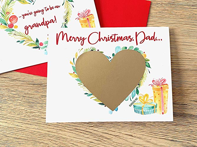 Dad Merry Christmas Pregnancy Scratch Off Card for