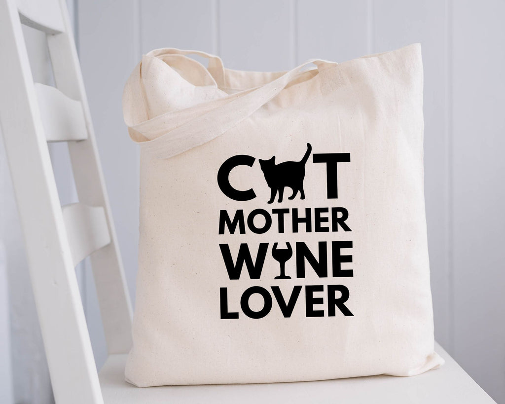 Cat Mother Wine Lover Tote Bag