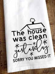 funny clean house towel
