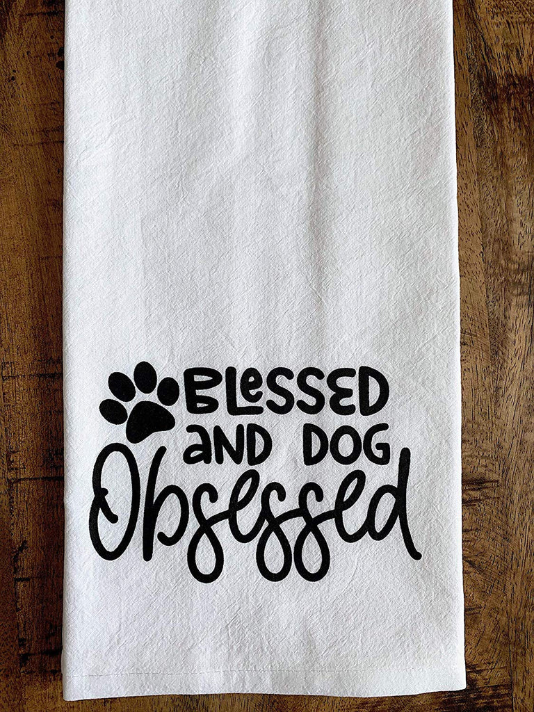 Blessed and Dog Obsessed Kitchen Tea Towel