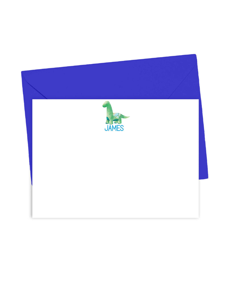 personalized dinosaur card set