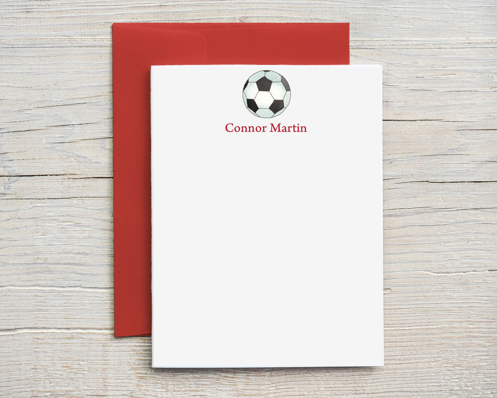 Personalized Soccer Ball Note Cards