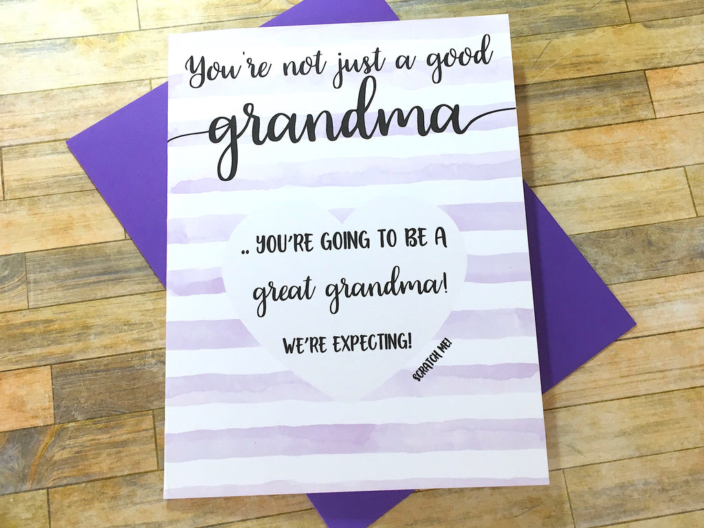 Great Grandma Punny Pregnancy Scratch off Card for Grandma