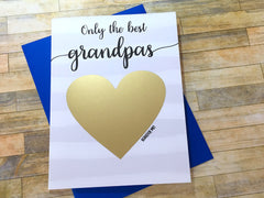 Stripes Grandpa to Great Grandpa Pregnancy Scratch off Card