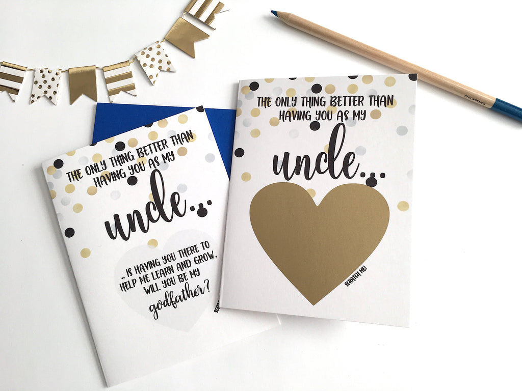Uncle Godfather Proposal Scratch Off Card