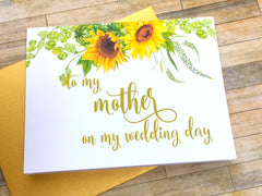 Sunflowers Card for Mother on Wedding Day