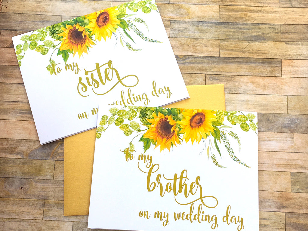 Sunflower Card for Sister on Wedding Day