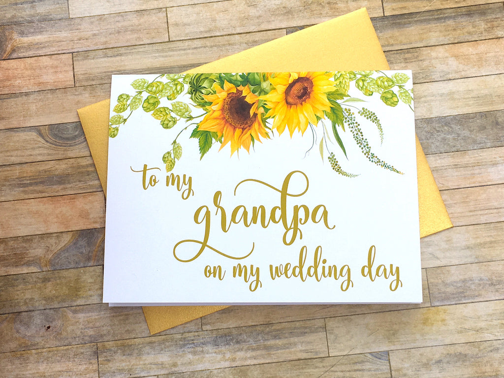Sunflowers Grandparents Wedding Day Card