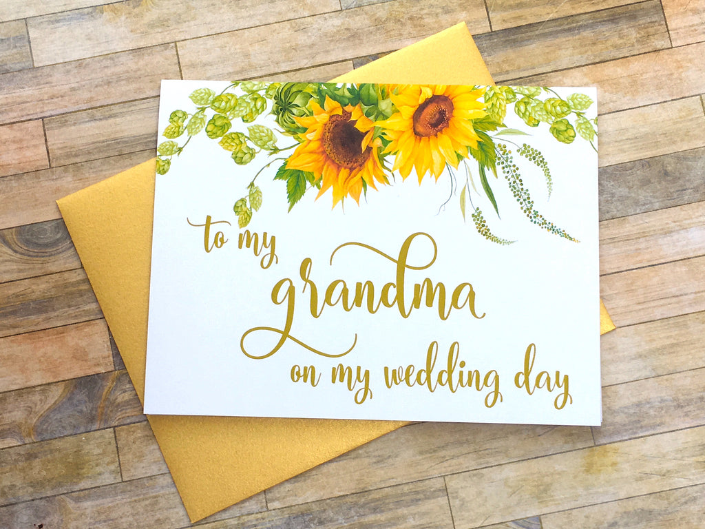 Sunflowers Grandparents Wedding Day Card