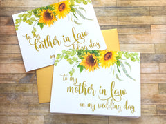 Sunflower To My Mother in Law on My Wedding Day Card