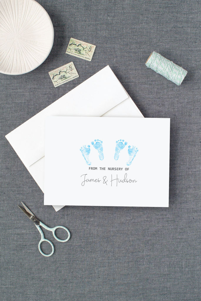Twins Baby Shower Thank You Cards