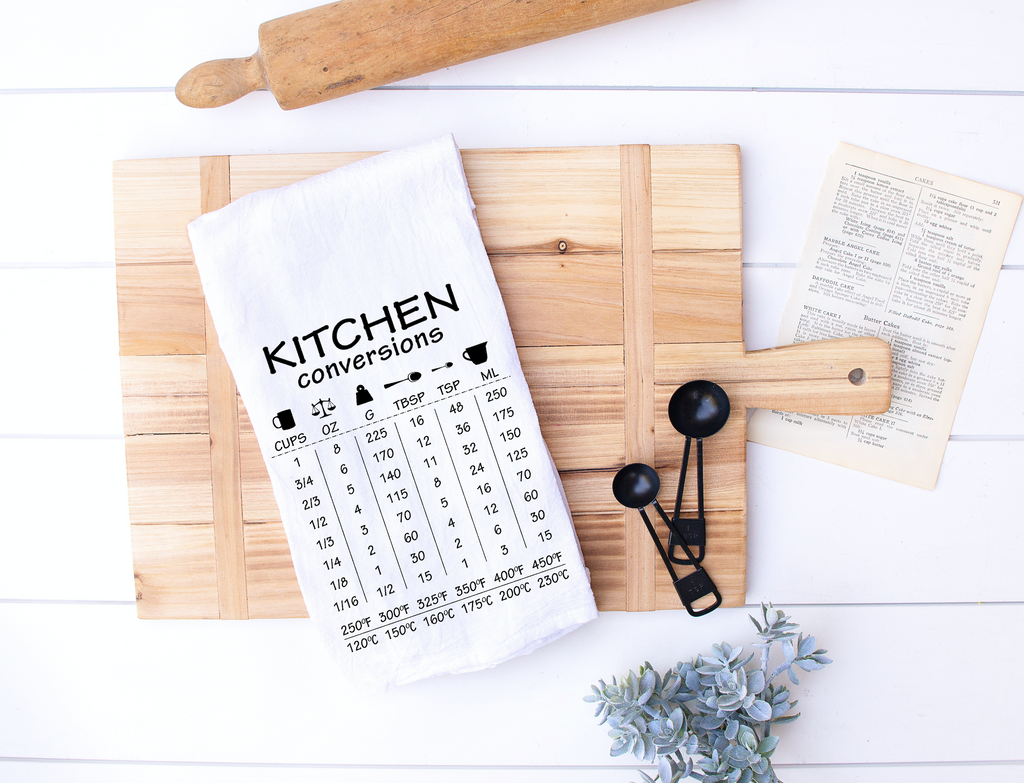 Kitchen Conversion Cheat Sheet Kitchen Flour Sack Towel