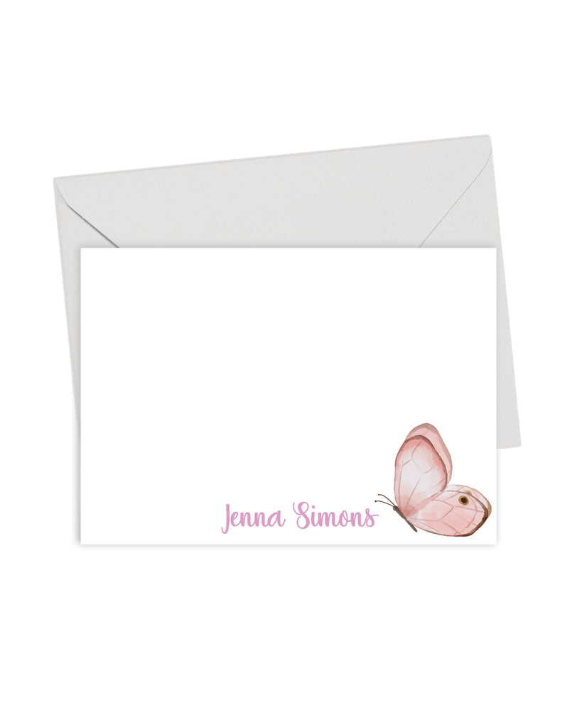 pink butterfly card set