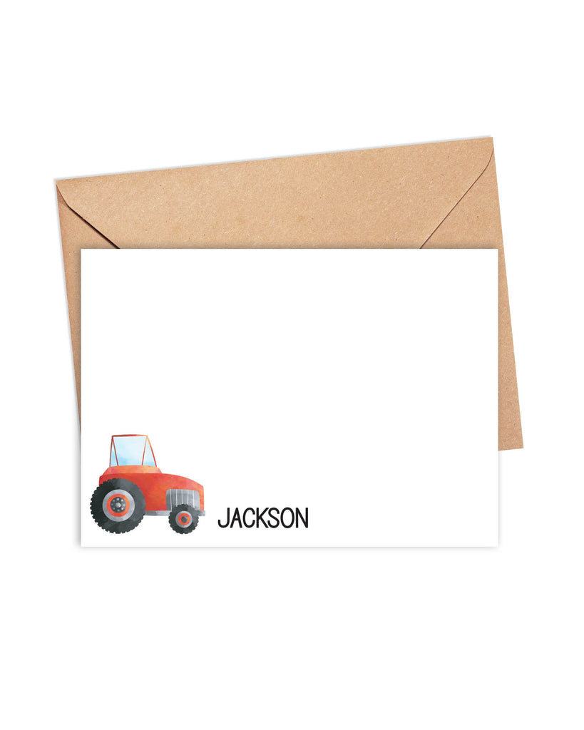 red tractor farming note cards