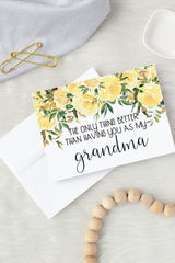 floral pregnancy reveal to grandma