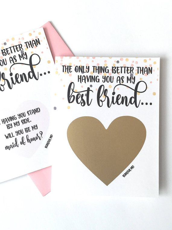 Best Friend Maid of Honor Scratch Off Proposal Card