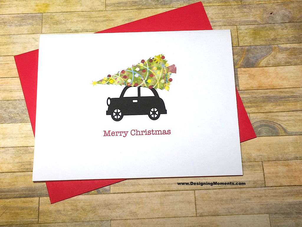 Car and Tree Christmas Cards