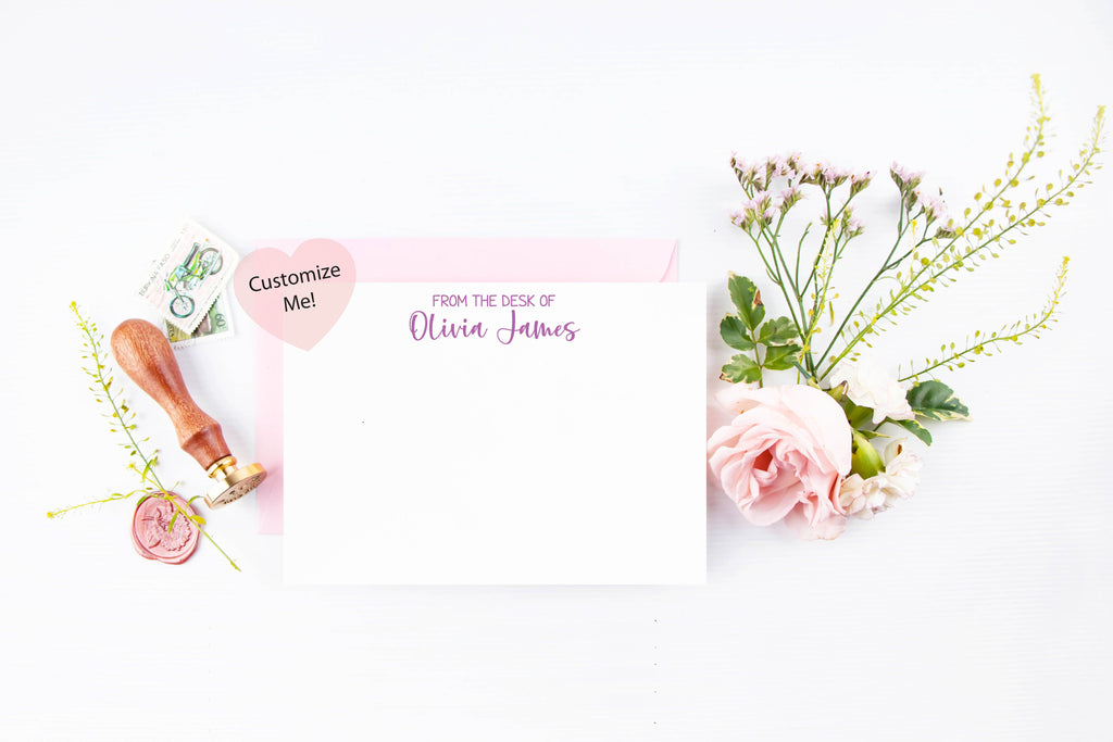 personalized name stationary cards