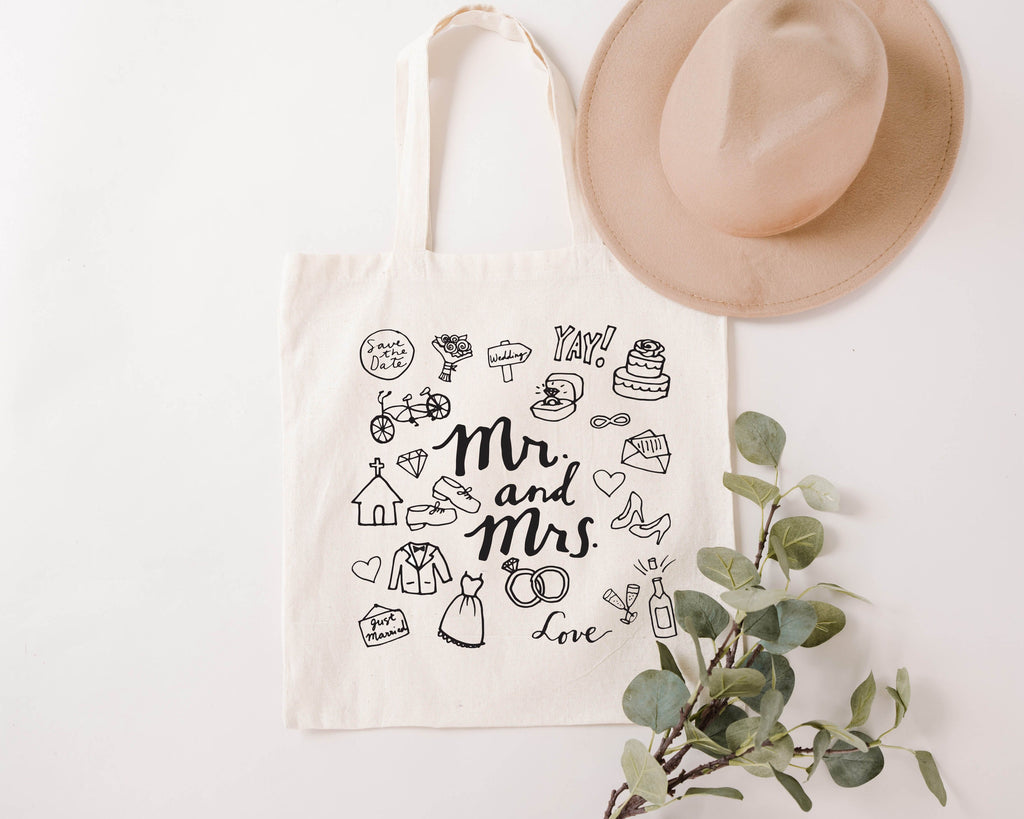 Mr. and Mrs. Tote Bag for Newlyweds