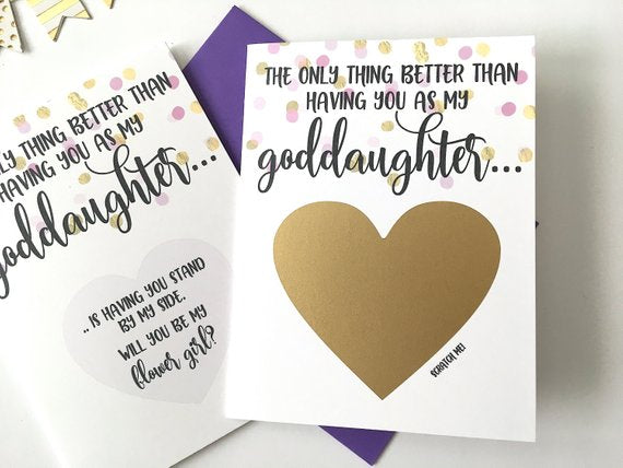 Goddaughter Flower Girl Scratch Off Proposal Card