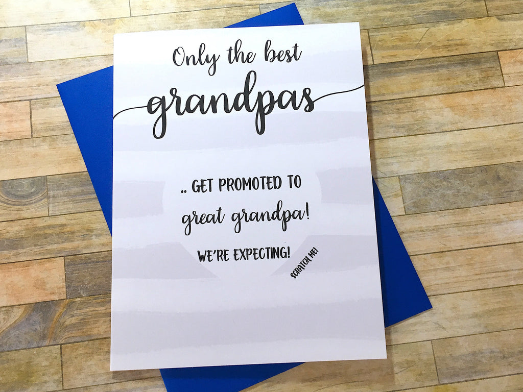 Stripes Scratch Off Pregnancy Card for Grandpa