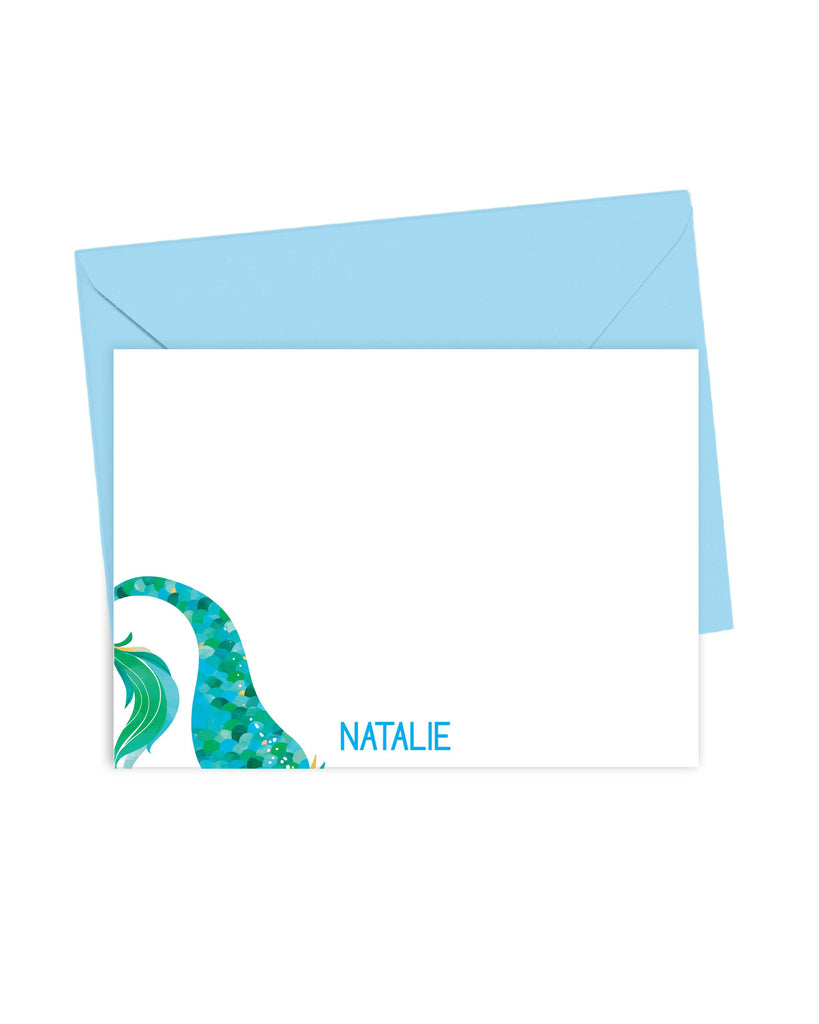 mermaid tail stationery card