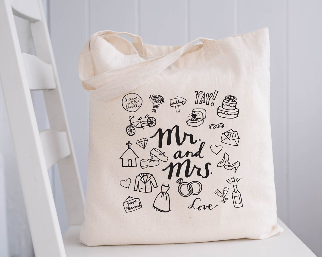 Mr. and Mrs. Tote Bag for Newlyweds