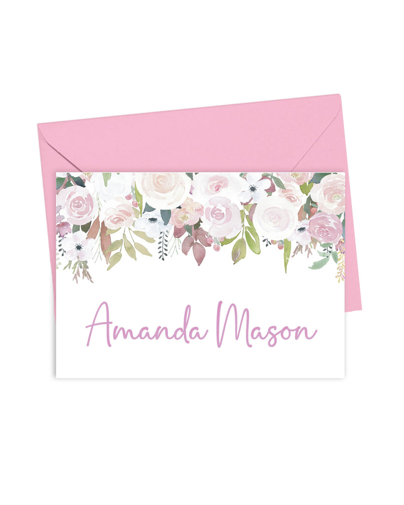 soft pink roses card