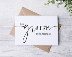 Modern To My Groom On Our Wedding Day Card