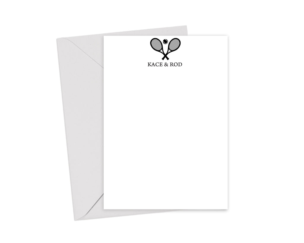 Tennis Couple Personalized Note Cards