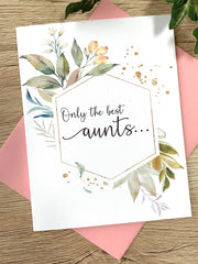 Aunt Pregnancy Announcement Card Foliage
