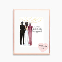 Wedding Keepsake for Parents with Custom Portraits