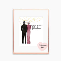 All because two people fell in love... Custom portrait wall art for parents' anniversary gift