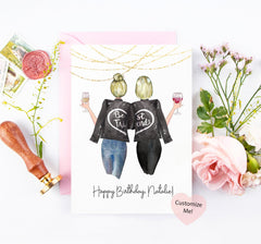 Happy birthday, best friend! Perfect customized portrait card for your best friend on her birthday